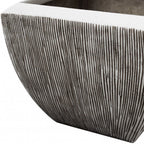 Large Distressed And Ribbed Flower Pot Planter