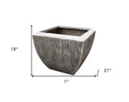 Large Distressed And Ribbed Flower Pot Planter