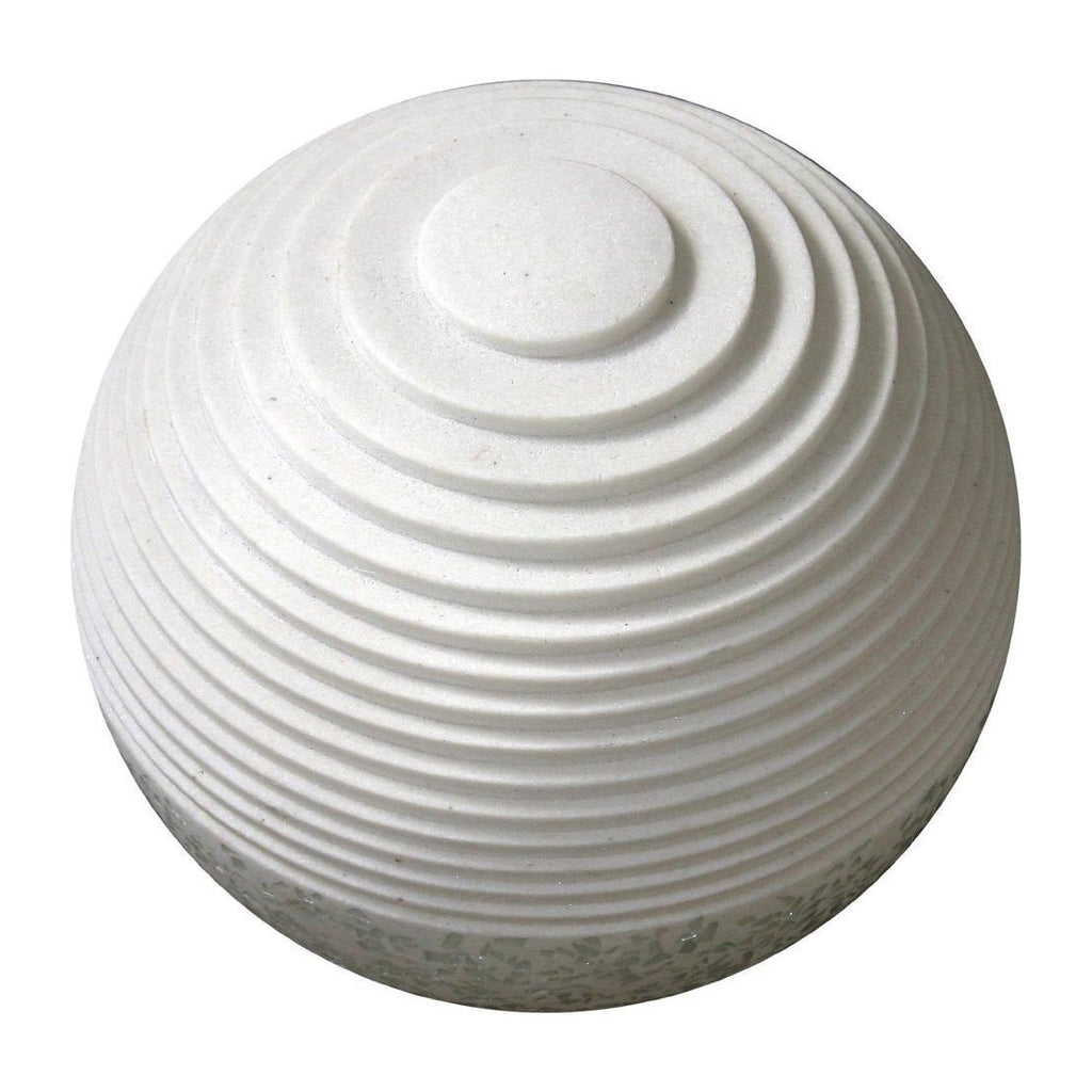 12" White Sandstone Garden Stone