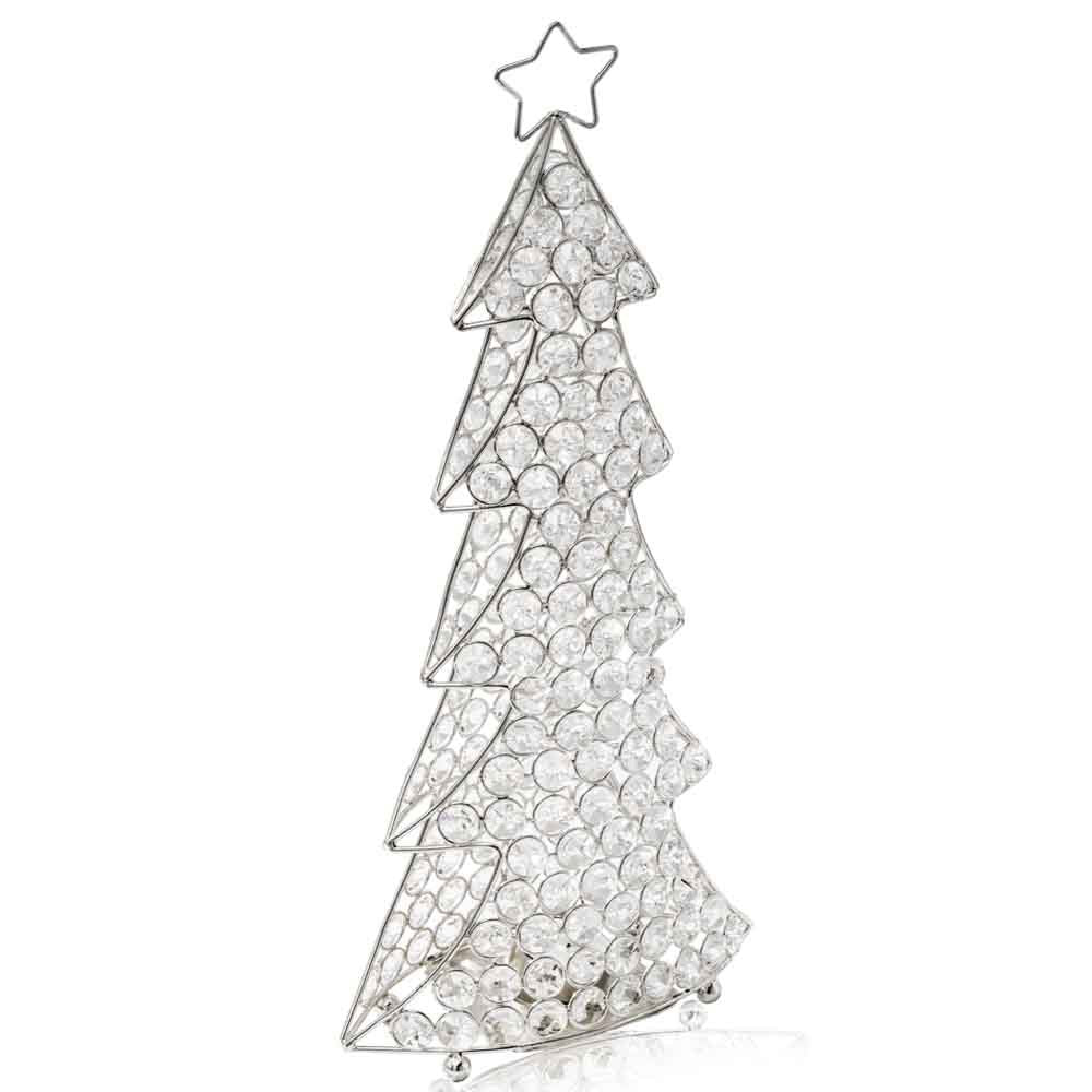 16" Glam Gold And Faux Crystals Christmas Tree Tabletop Sculpture