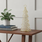 16" Glam Gold And Faux Crystals Christmas Tree Tabletop Sculpture