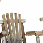 87" Natural Solid Wood Swing Chair