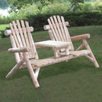 66" Natural Solid Wood Adirondack Chair