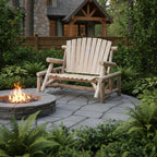 59" Natural Solid Wood Adirondack Chair