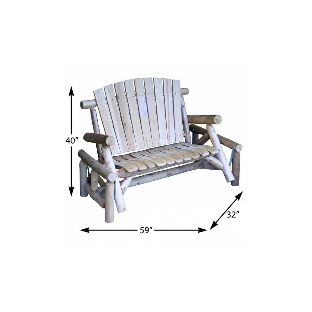 59" Natural Solid Wood Adirondack Chair