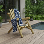 28" X 30" X 39"  Natural Wood Lounge Chair