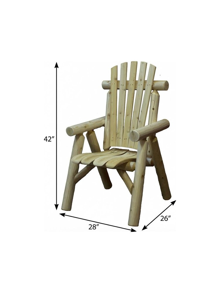 28" X 26" X 42" Natural Wood Dining Chair