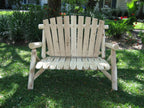 50" X 30" X 39"  Natural Wood Loveseat