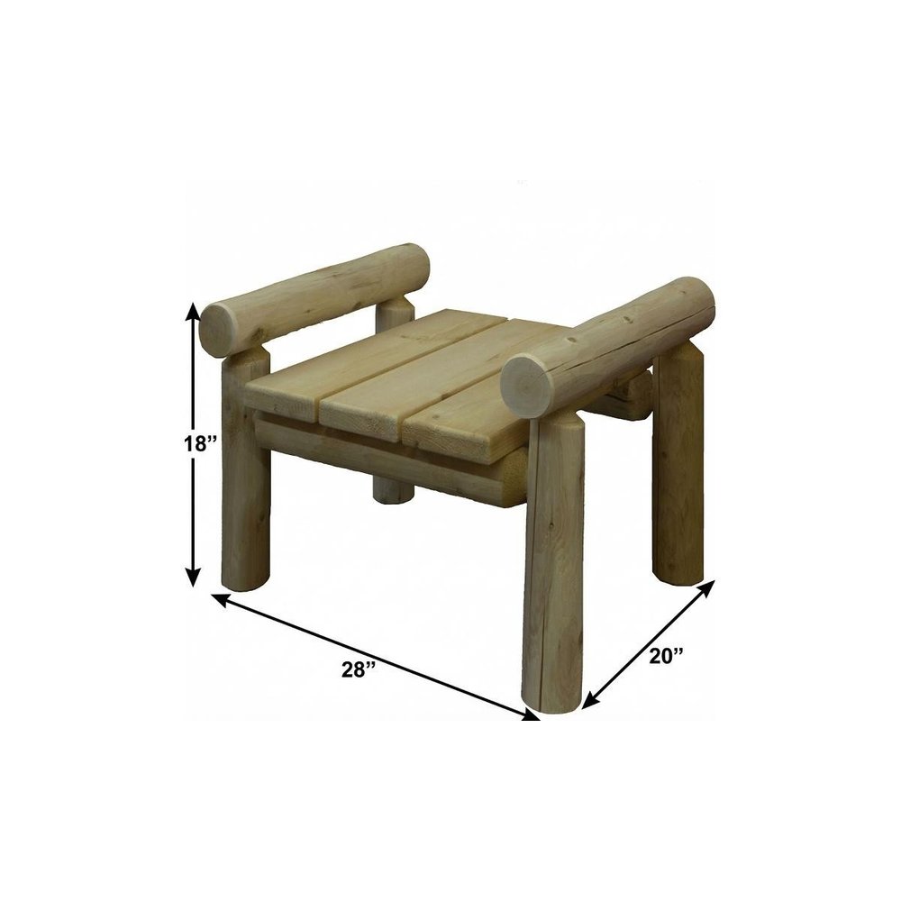 28" X 20" X 18"  Natural Wood Ottoman