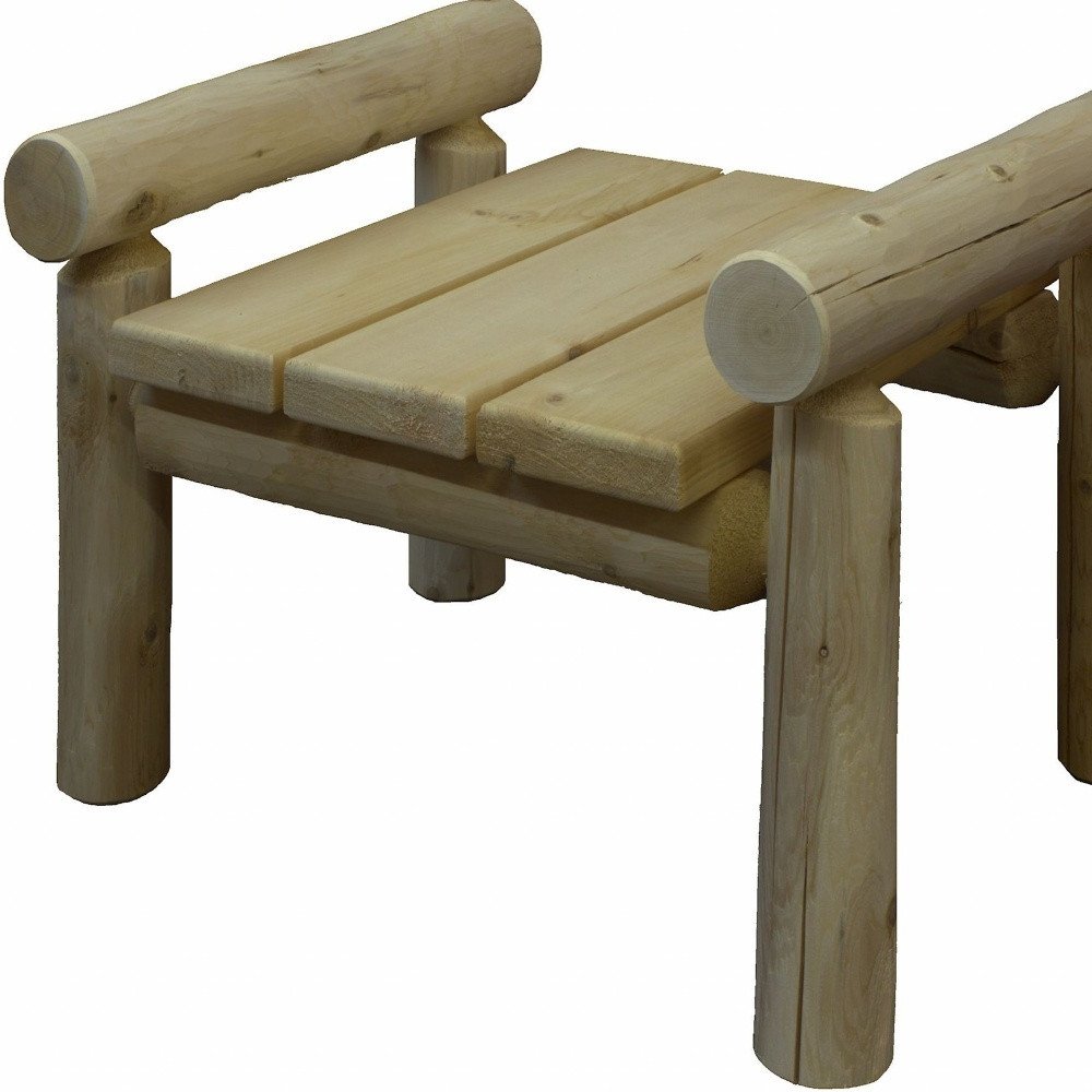 28" X 20" X 18"  Natural Wood Ottoman