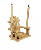 31" Natural Unfinished Solid Wood Outdoor Swing Chair