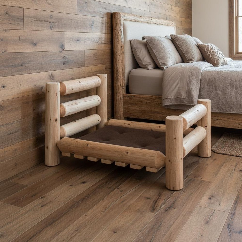 20" X 48" Natural Solid Wood Pet Bed Frame