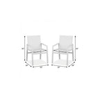 Set of Two 22" White Metal Indoor Outdoor Dining Chair