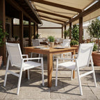 Set of Two 22" White Metal Indoor Outdoor Dining Chair