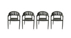 Set of Four 22" Gray Aluminum Outdoor Arm Chair