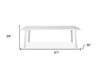 87" White Aluminum Outdoor Dining Table