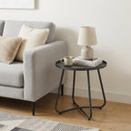 18" Gray Rounded Aluminum Outdoor Side Table