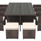 11 Piece Clear and Gray Glass Dining Set