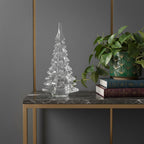 10" Mouth Blown Clear Glass Christmas Tree Sculpture
