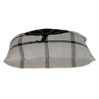 20" Gray And White Pumpkin Plaid Cotton Throw Pillow