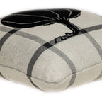 20" Gray And White Pumpkin Plaid Cotton Throw Pillow