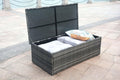 Six Piece Gray Wicker Sofa Seating Group With Table
