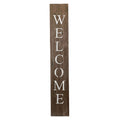5' Rustic Espresso Brown And White Front Porch Welcome Sign