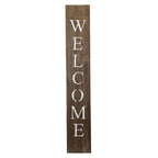 5' Rustic Espresso Brown And White Front Porch Welcome Sign