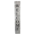 60" Whitewash And Black Solid Wood Welcome Porch Sign