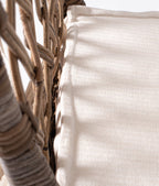 Set of Two Cream Woven Rattan Outdoor Accent Chairs