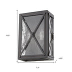 Burnished Bronze Criss Cross Water Glass Outdoor Light