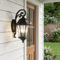 XL Matte Black Tapered Hanging Lantern Wall Light