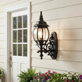 Matte Black Glass Globe Wall Light
