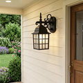Dark Brown Window Pane Lantern Wall Light