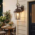 XL Dark Brown Swing Arm Hanging Lantern Wall Light