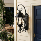Matte Black Swing Arm Lantern Wall Light