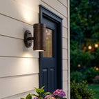 Two Light Bronze Cylinder Wall Light