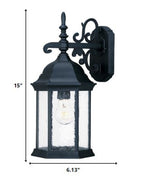 Petite Matte Black Domed Hanging Lantern Wall Light
