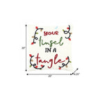 20" Ivory Christmas Cotton Throw Pillow with Embroidery