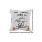 20" Gray Christmas Cotton Throw Pillow with Embroidery