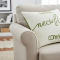 20" Green And White Christmas Cotton Throw Pillow