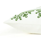 20" Green And White Christmas Cotton Throw Pillow