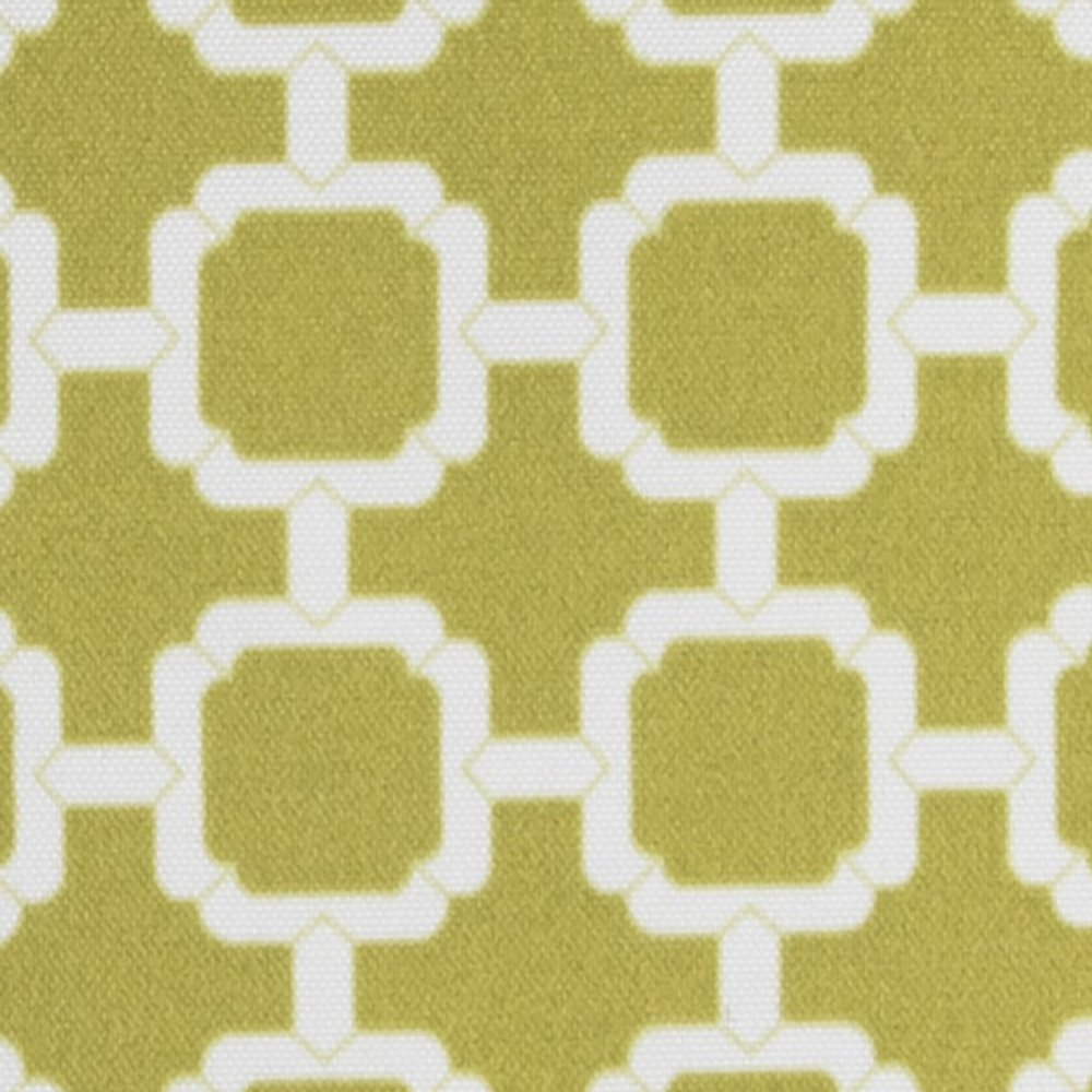 22" Green and White Quatrefoil Indoor Outdoor Throw Pillow