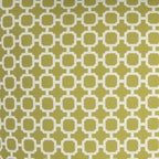 22" Green and White Quatrefoil Indoor Outdoor Throw Pillow