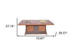 71" Brown Aluminum Cooler Insert with Umbrella Hole