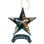 Set of Six Star Shaped Snowmen Joy Christmas Ornaments
