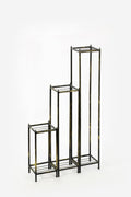 Set of Three Black And Gold Metal Garden Accents Accessories
