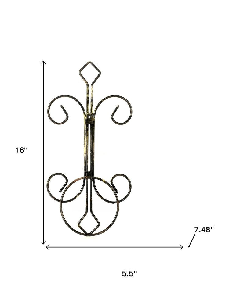 16" Black And Gold Metal Garden Accents Accessories