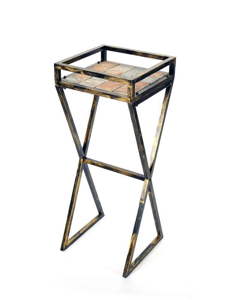 36" Black And Gold Metal Garden Accents Accessories