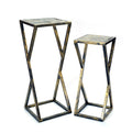 Set of Two Black And Gold Metal Garden Accents Accessories
